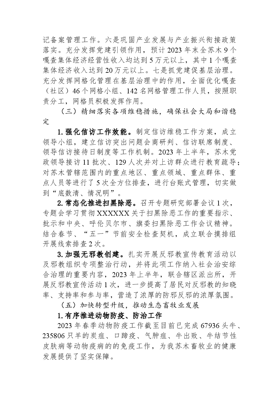 关于报送2023年度上半年工作总结及下半年工作计划的报告.docx,第2页预览