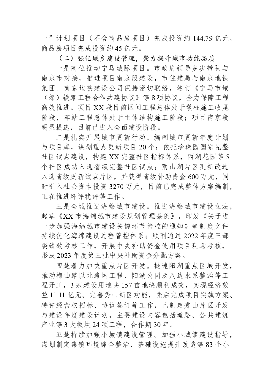 市住房和城乡建设局2023年上半年工作总结及下半年工作安排.docx,第2页预览