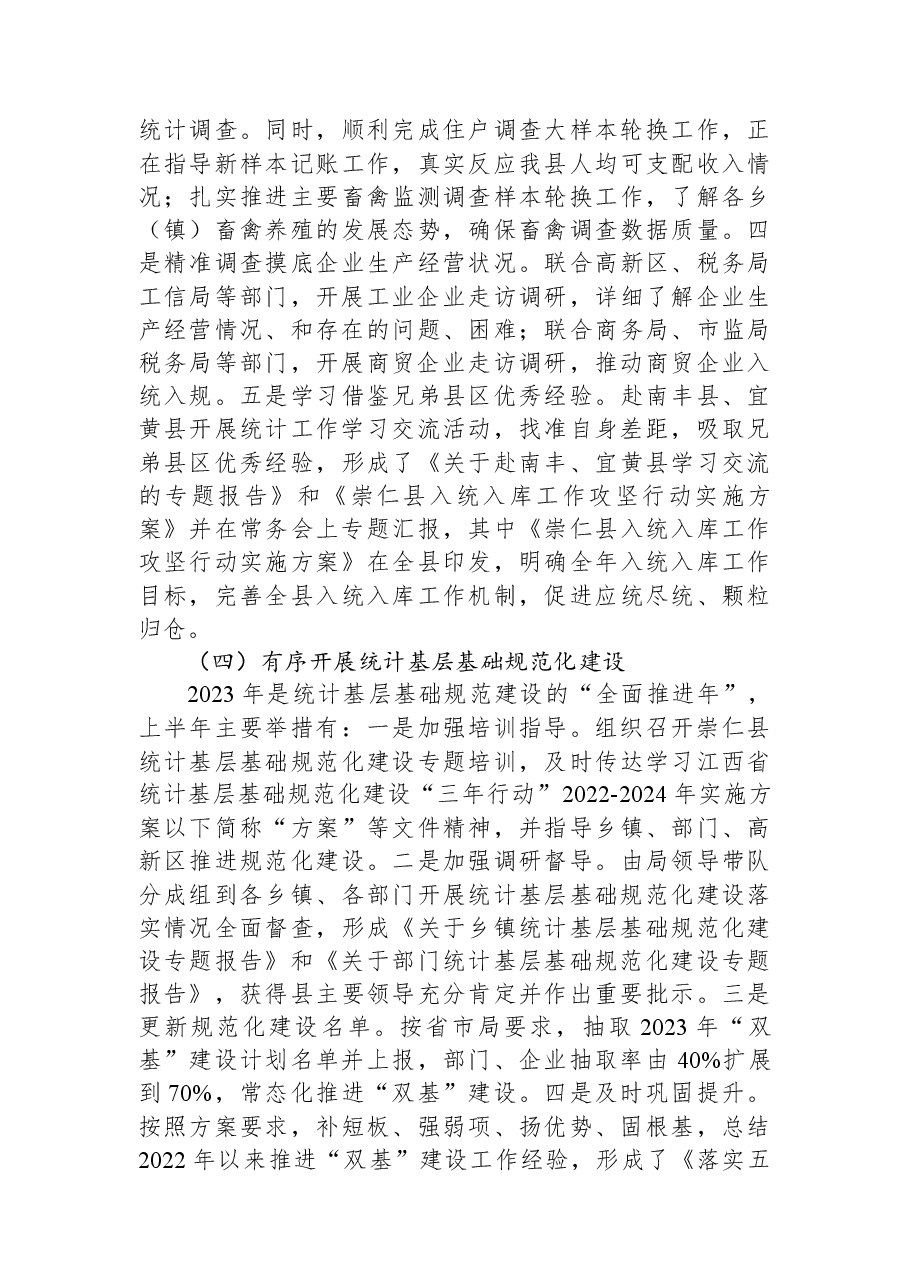 县统计局2023年上半年工作总结及下一步工作打算.docx,第3页预览