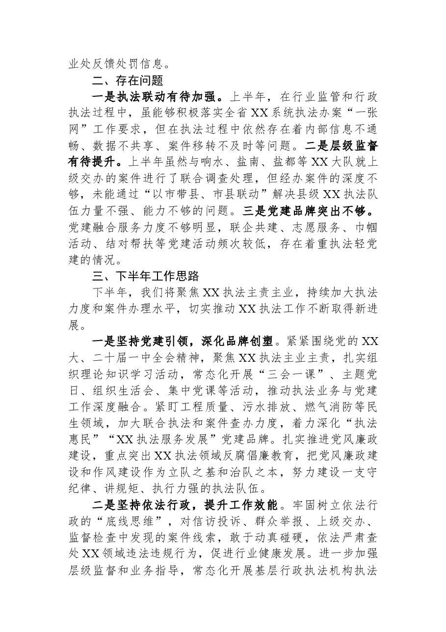 行政执法支队2023年上半年工作总结.docx,第3页预览