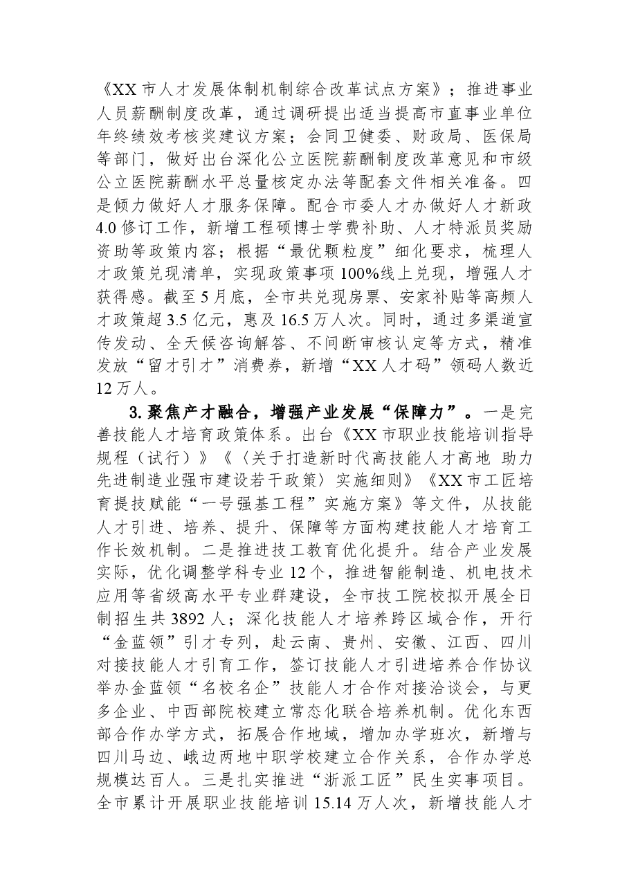 市人力社保局2023年上半年重点工作总结.docx,第4页预览