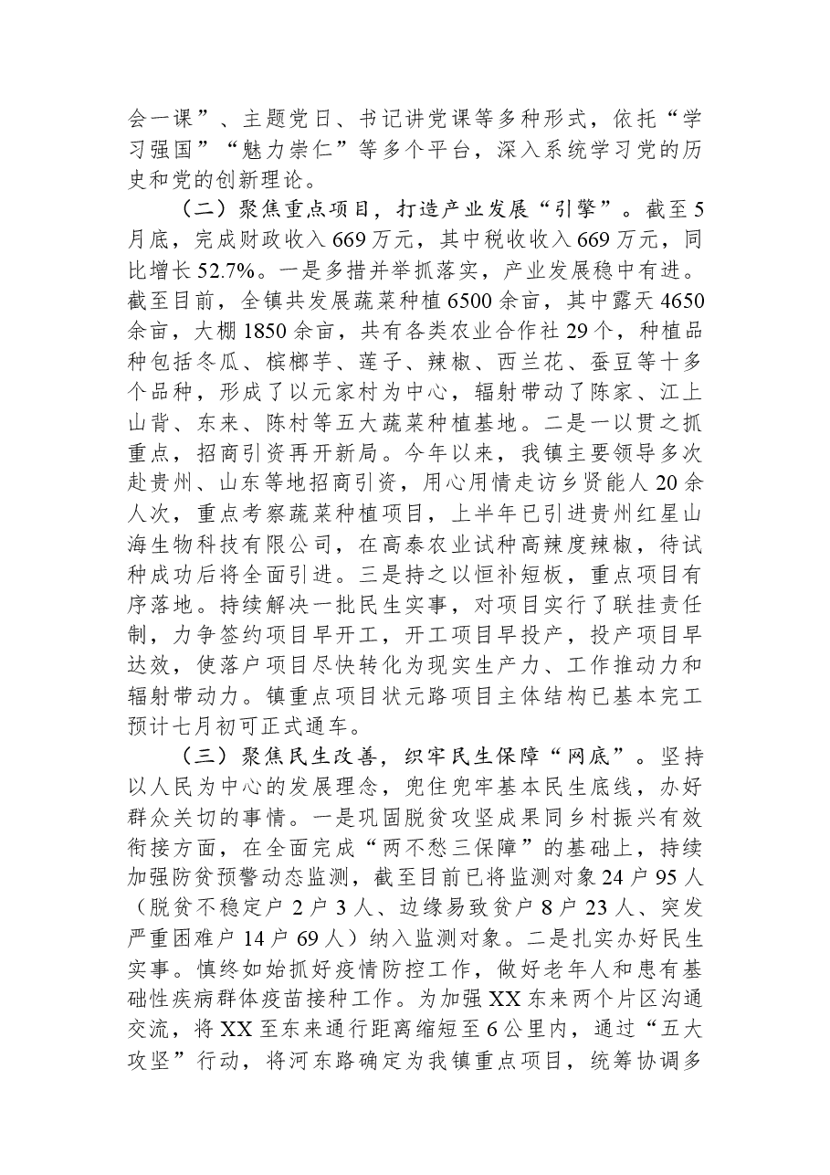镇2023年度上半年工作总结及下一步工作计划.docx,第2页预览