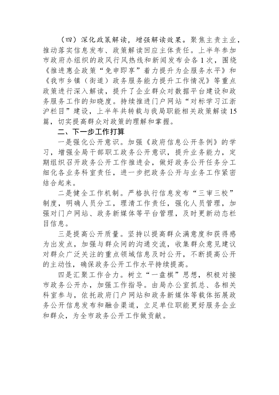 市数管局2023年上半年政务公开工作总结.docx,第2页预览