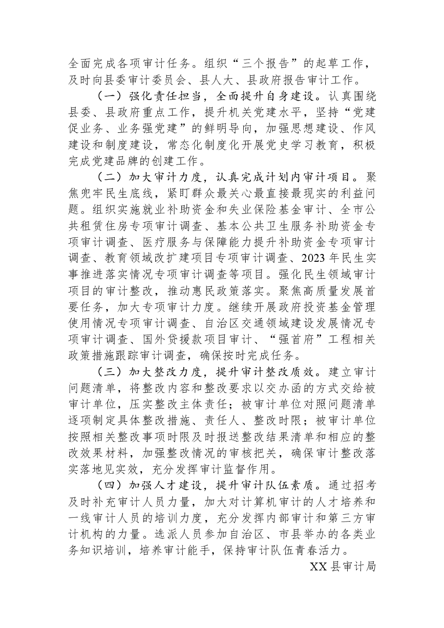 县审计局2023年上半年工作总结和下半年工作安排.docx,第4页预览