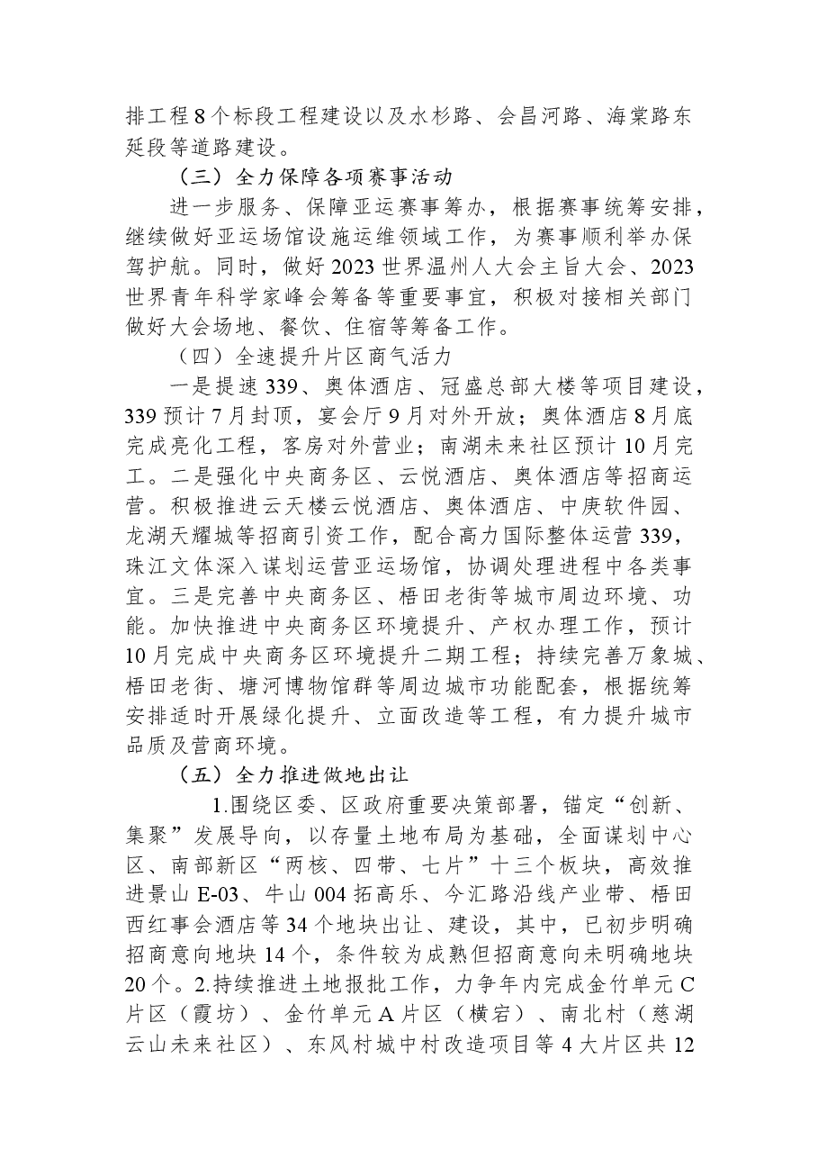 XX中心区建设中心2023年上半年工作总结和下半年工作思路.docx,第4页预览