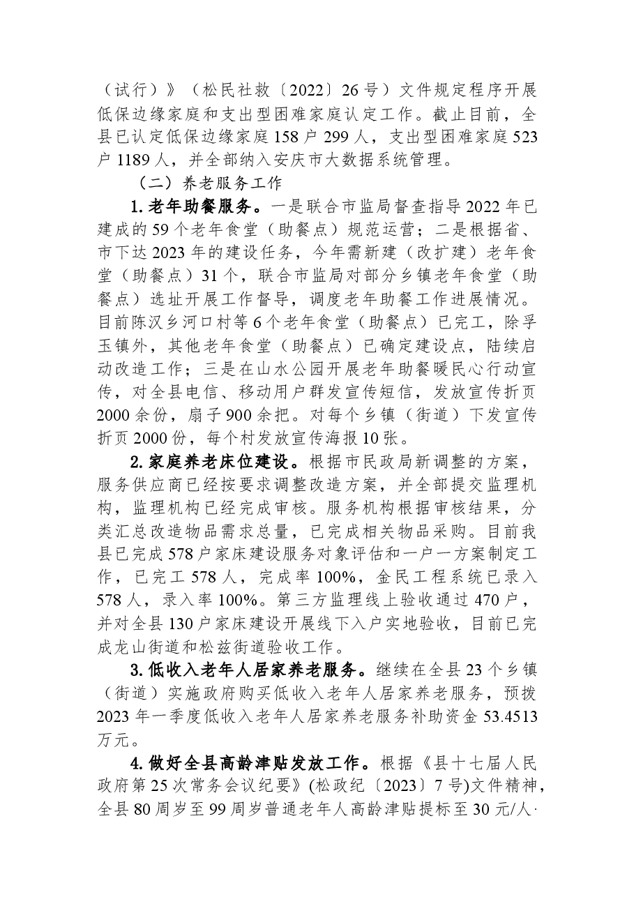 县民政局2023年上半年工作总结及下半年工作安排.docx,第2页预览