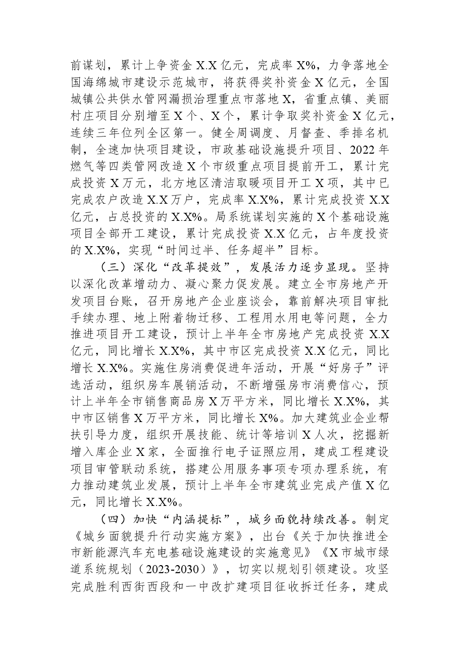 市住建局2023年上半年工作总结暨下半年工作安排.docx,第2页预览