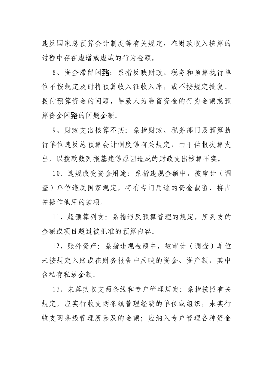 审计发现问题定性归类.docx,第3页预览