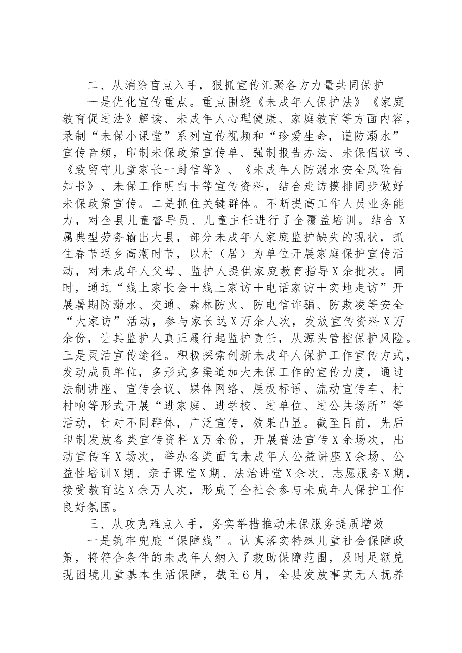 在全县未成年人保护工作推进会上的发言.docx,第2页预览