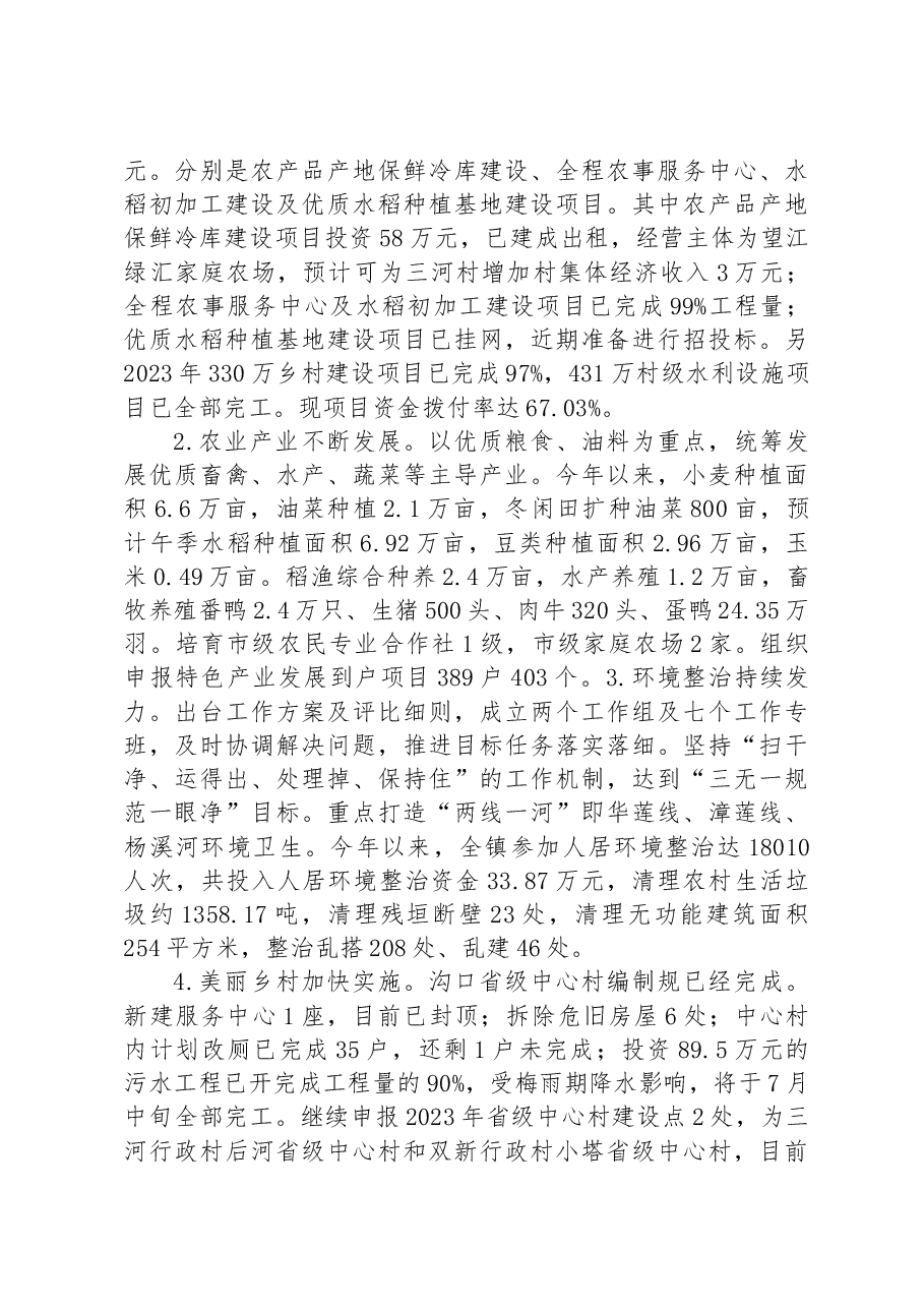 X镇2023年上半年工作总结及下半年工作计划.docx,第2页预览