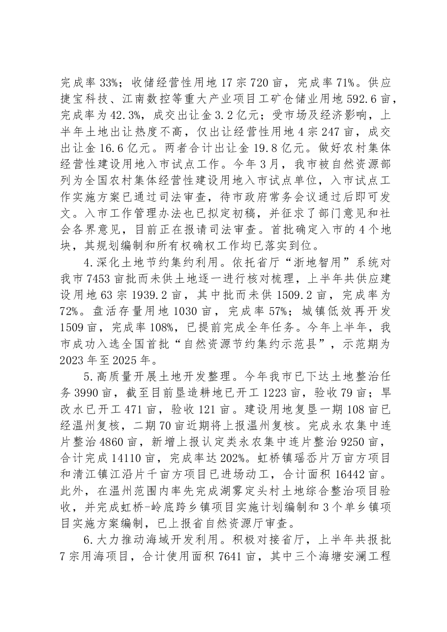 市自然资源和规划局2023年上半年工作总结及下半年工作计划.docx,第3页预览