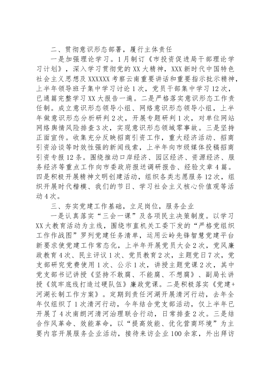 市投资促进局2023年上半年工作总结.docx,第2页预览