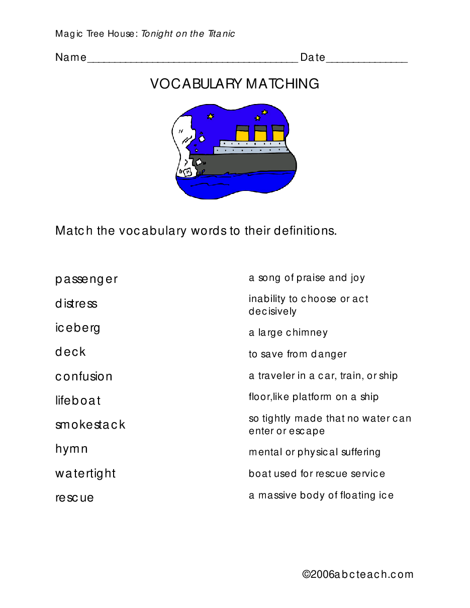 Magic Tree House 配套练习资料MTH17_Tonight on the Titanic.pdf,第1页预览
