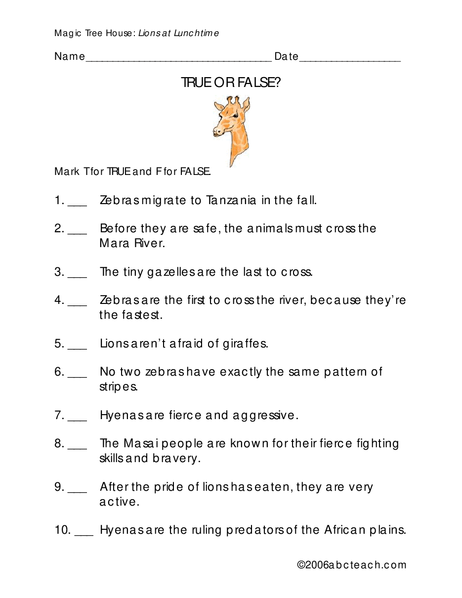Magic Tree House 配套练习资料MTH11_lions at luncthime.pdf,第2页预览