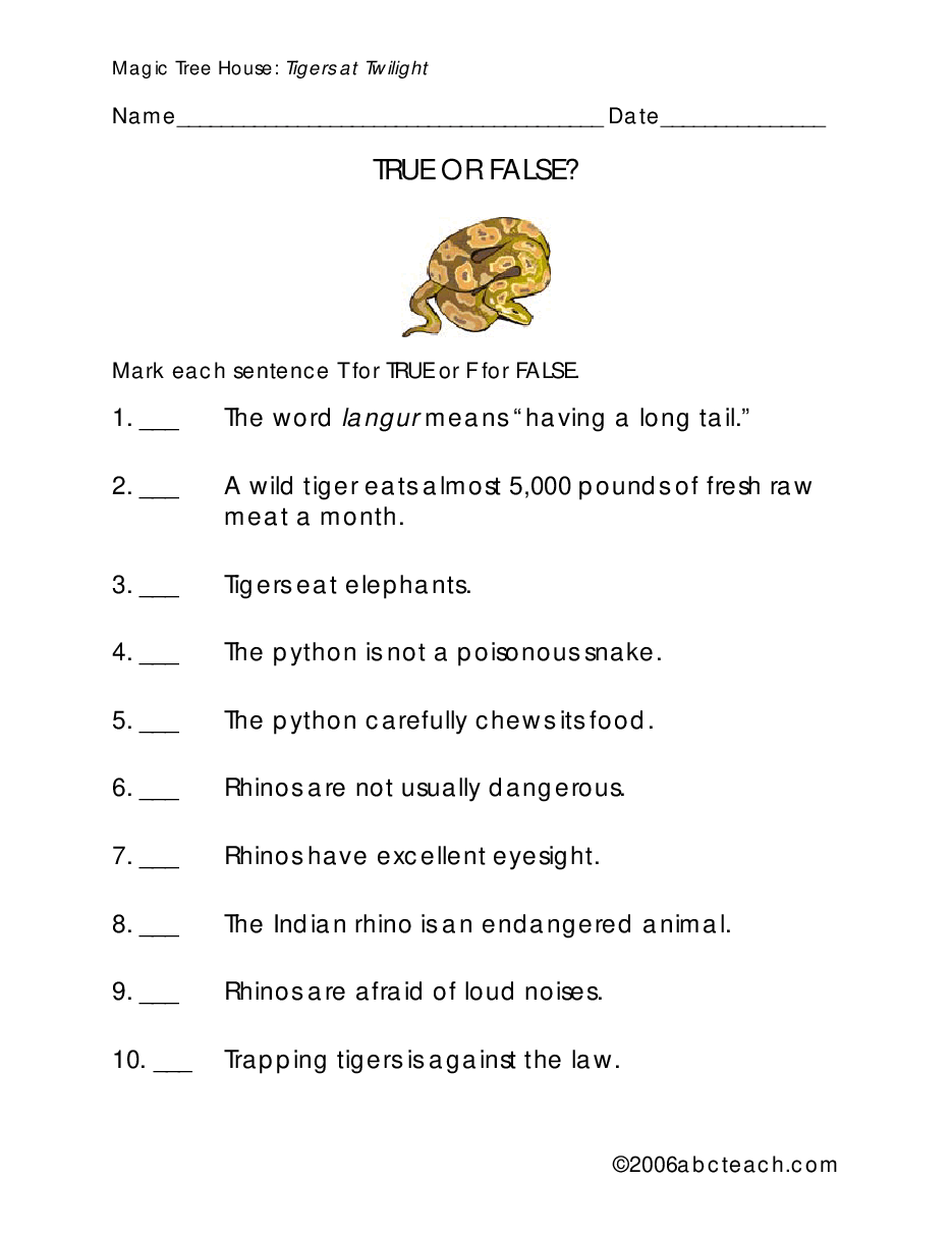 Magic Tree House 配套练习资料MTH19_Tigers at Twilight.pdf，第2页预览