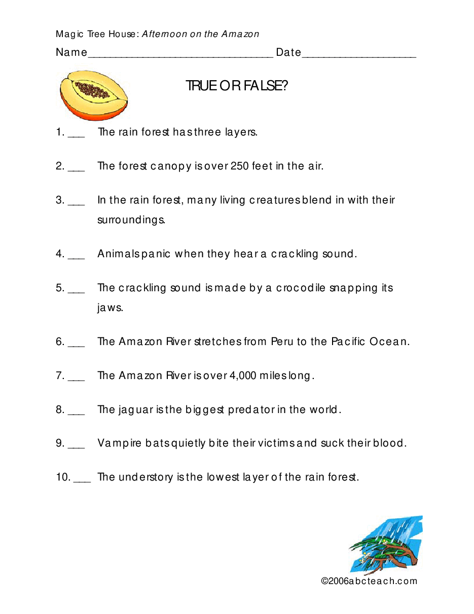 Magic Tree House 配套练习资料MTH06_afternoon on the amazon.pdf,第2页预览