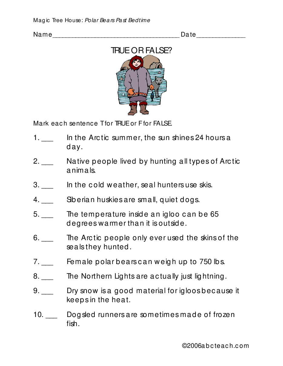 Magic Tree House 配套练习资料MTH12_polar bears past bedtime.pdf，第2页预览