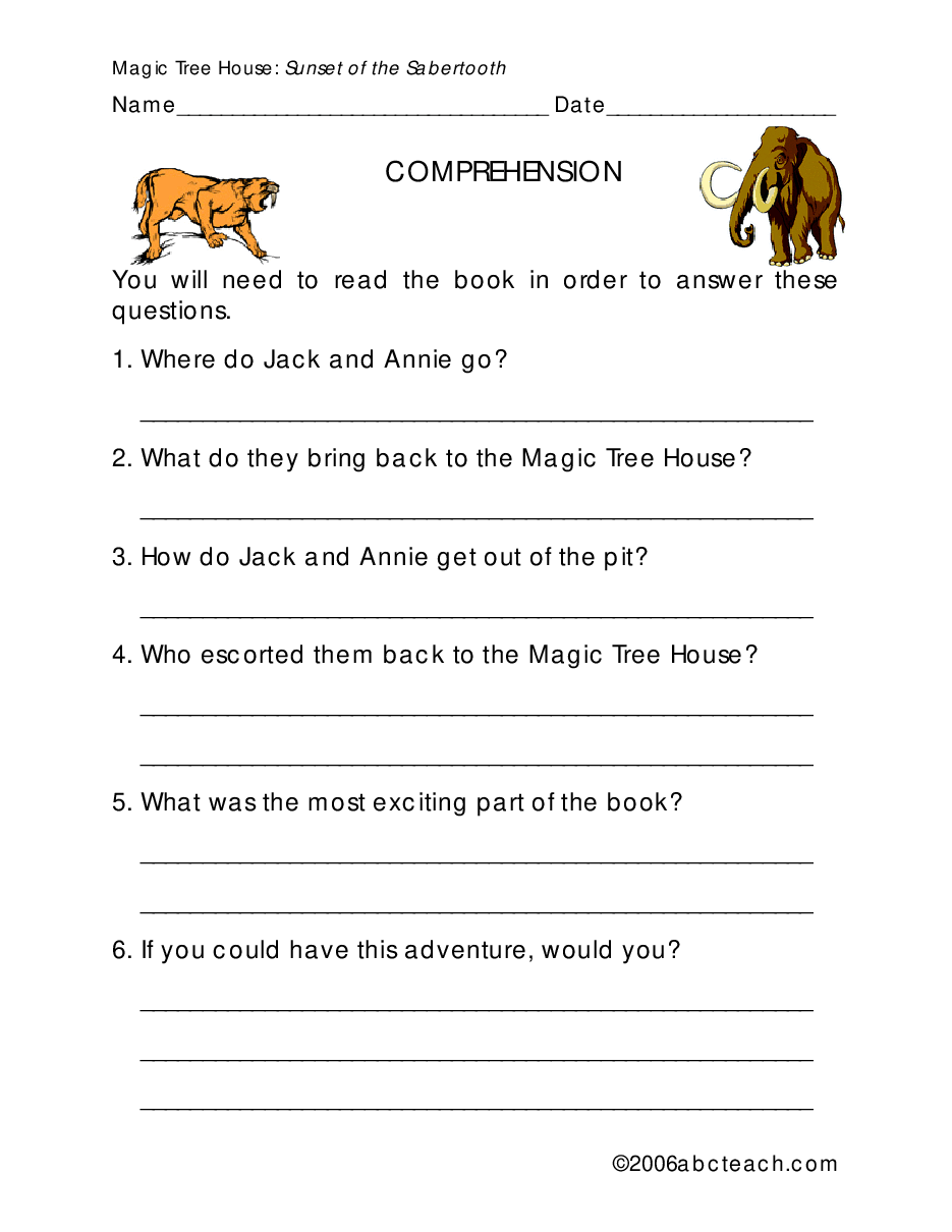 Magic Tree House 配套练习资料MTH07_Sunset of the Sabertooth.pdf，第4页预览