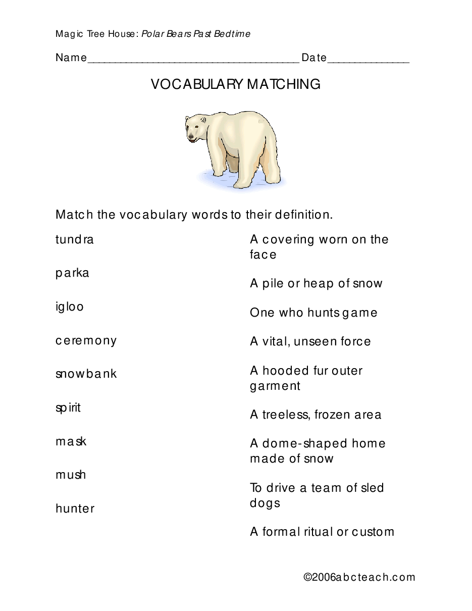 Magic Tree House 配套练习资料MTH12_polar bears past bedtime.pdf，第1页预览