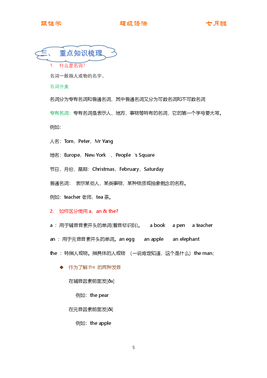 初中英语语法精讲：初始名词村.pdf，第4页预览