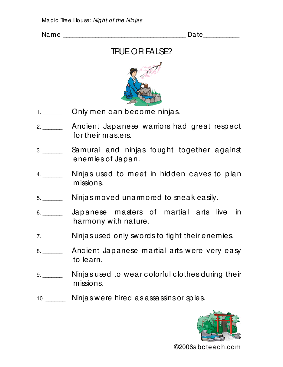 Magic Tree House 配套练习资料MTH05_night of ninjas.pdf,第2页预览