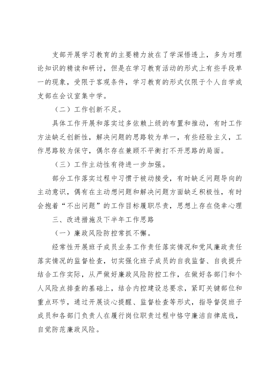 2023上半年全面从严治党工作自查报告(模板).docx,第3页预览