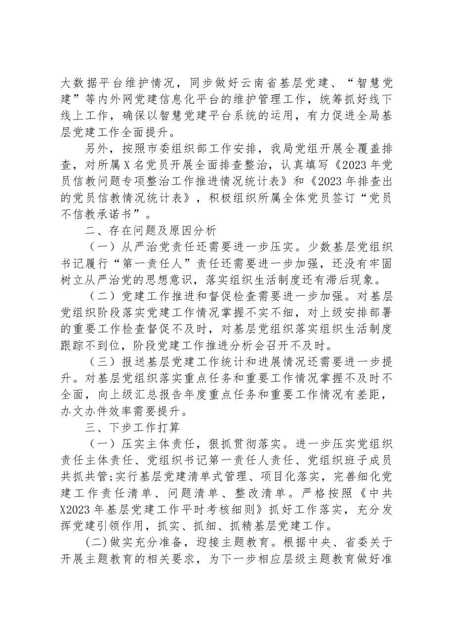 局2023年上半年党建工作总结及下半年工作计划.docx,第3页预览