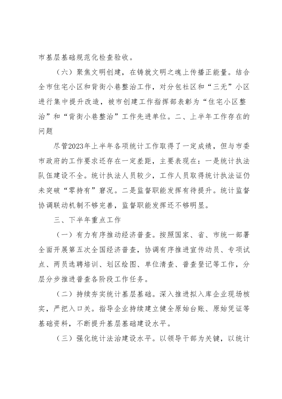 xx市统计局 2023年上半年工作总结和下半年工作计划.docx,第4页预览