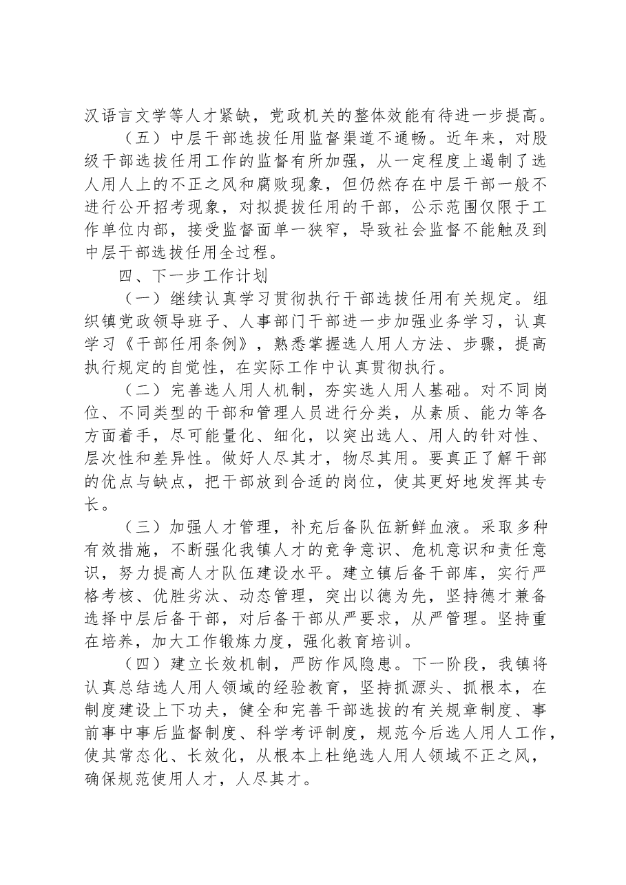 镇向巡察组关于近三年选人用人工作情况专题汇报.docx,第4页预览