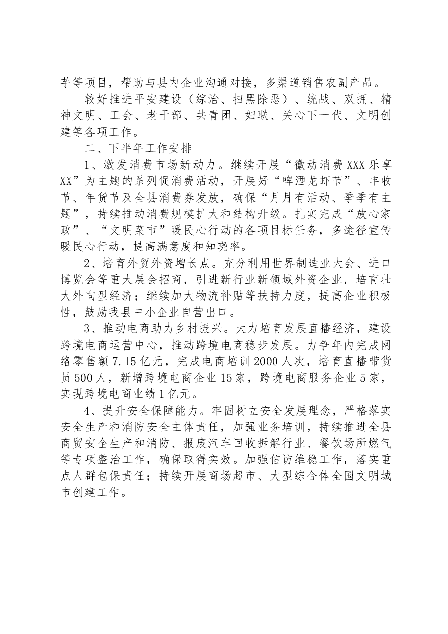 县商务局2023年上半年工作总结及下半年工作安排.docx,第4页预览