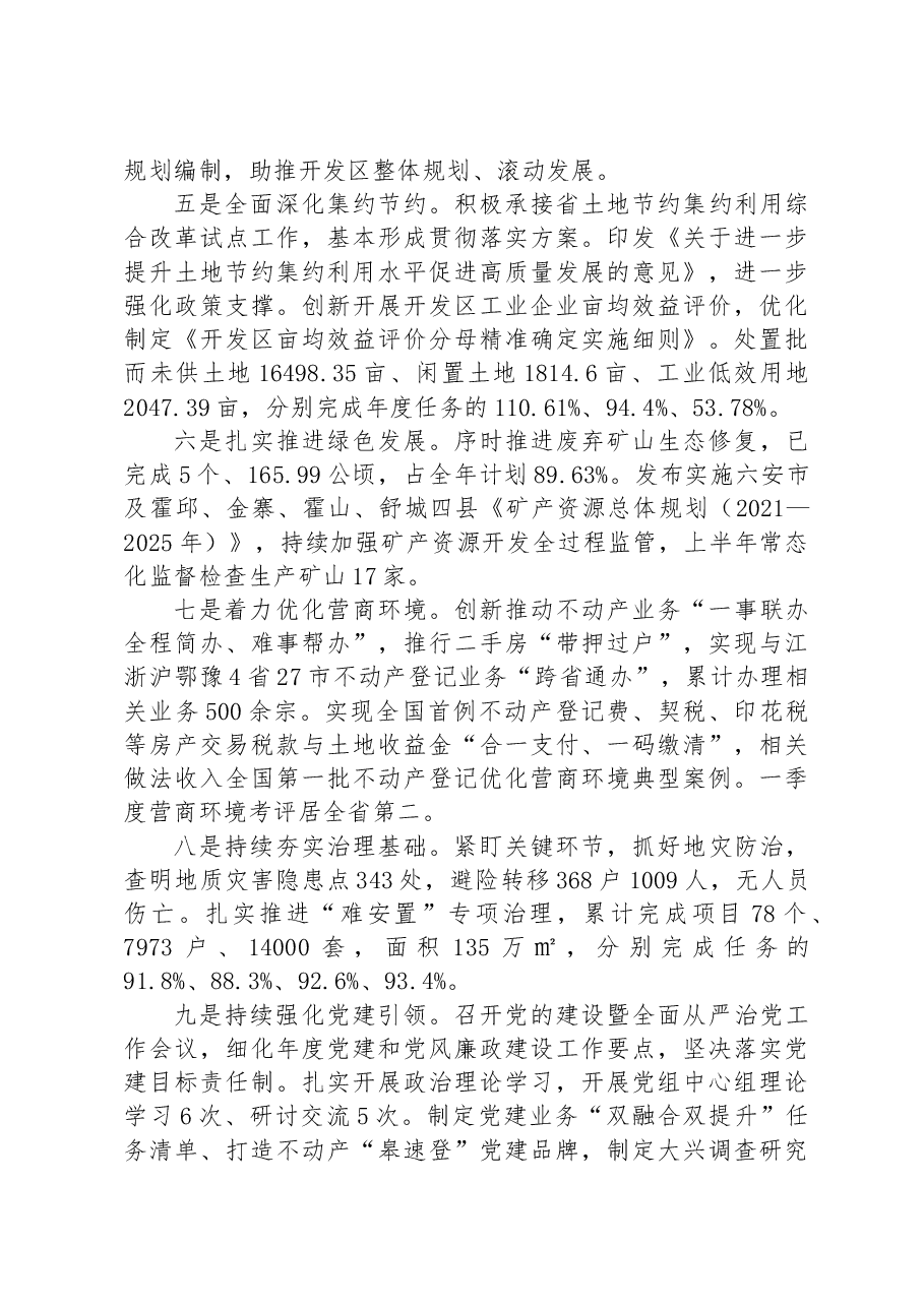 市自然资源局2023年上半年工作总结和下半年工作安排.docx,第2页预览