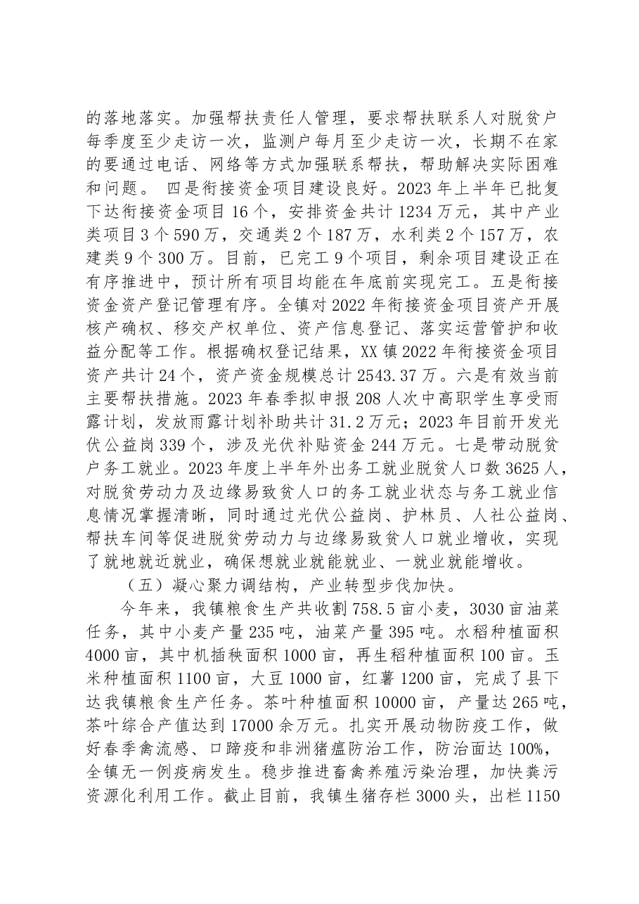 镇2023年度上半年工作总结和下半年工作安排.docx,第4页预览