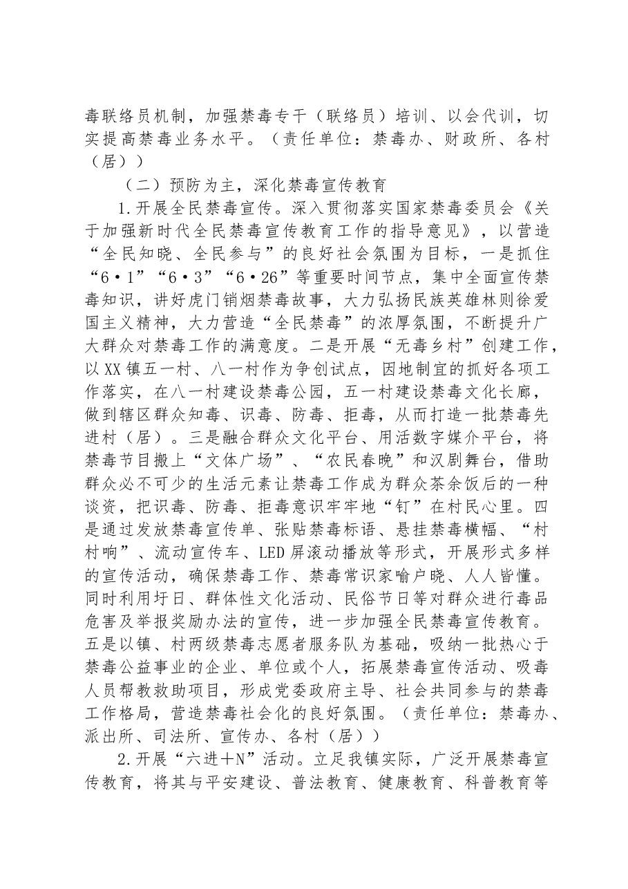 XX镇2023年禁毒重点整治工作实施方案.docx，第3页预览
