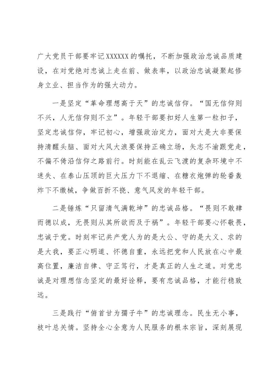 党课讲稿:筑牢忠诚之魂 扛起使命担当 在新时代新征程中建新功.docx,第2页预览