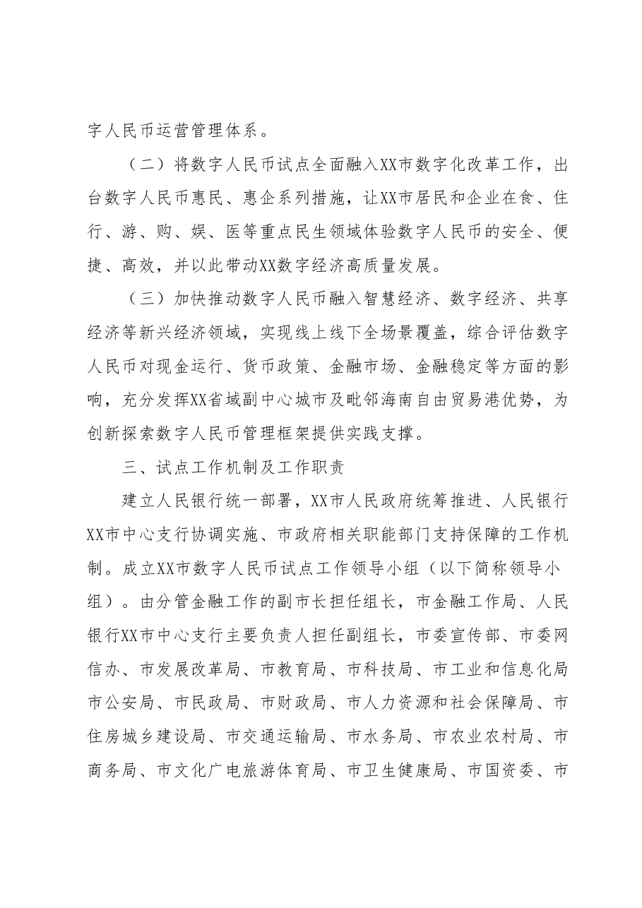 XX市数字人民币试点工作方案(征求意见稿).docx,第2页预览