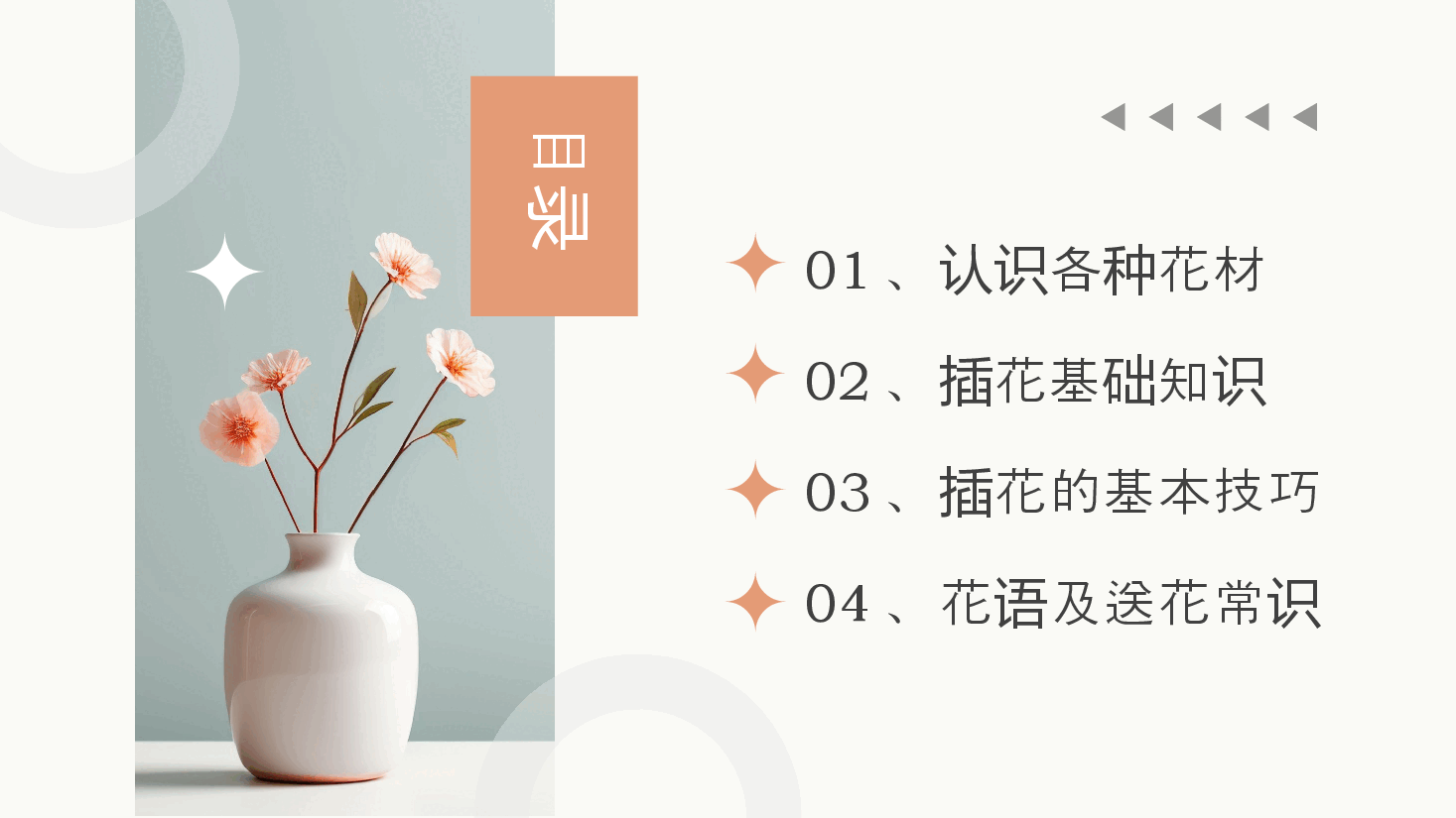清新风插花基础培训PPT模板.pptx,第2页预览
