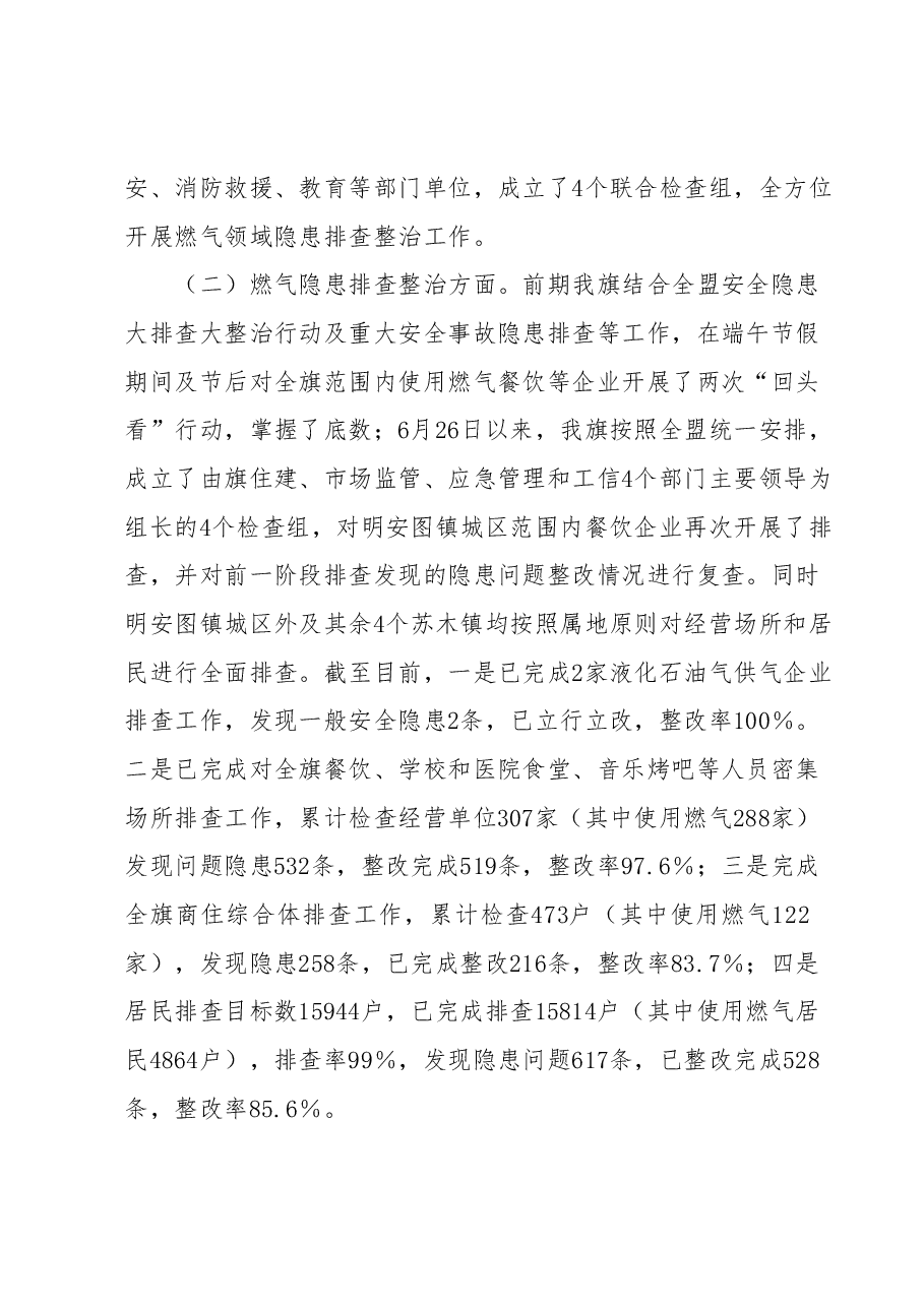 燃气领域安全排查整治工作开展情况汇报.docx,第2页预览