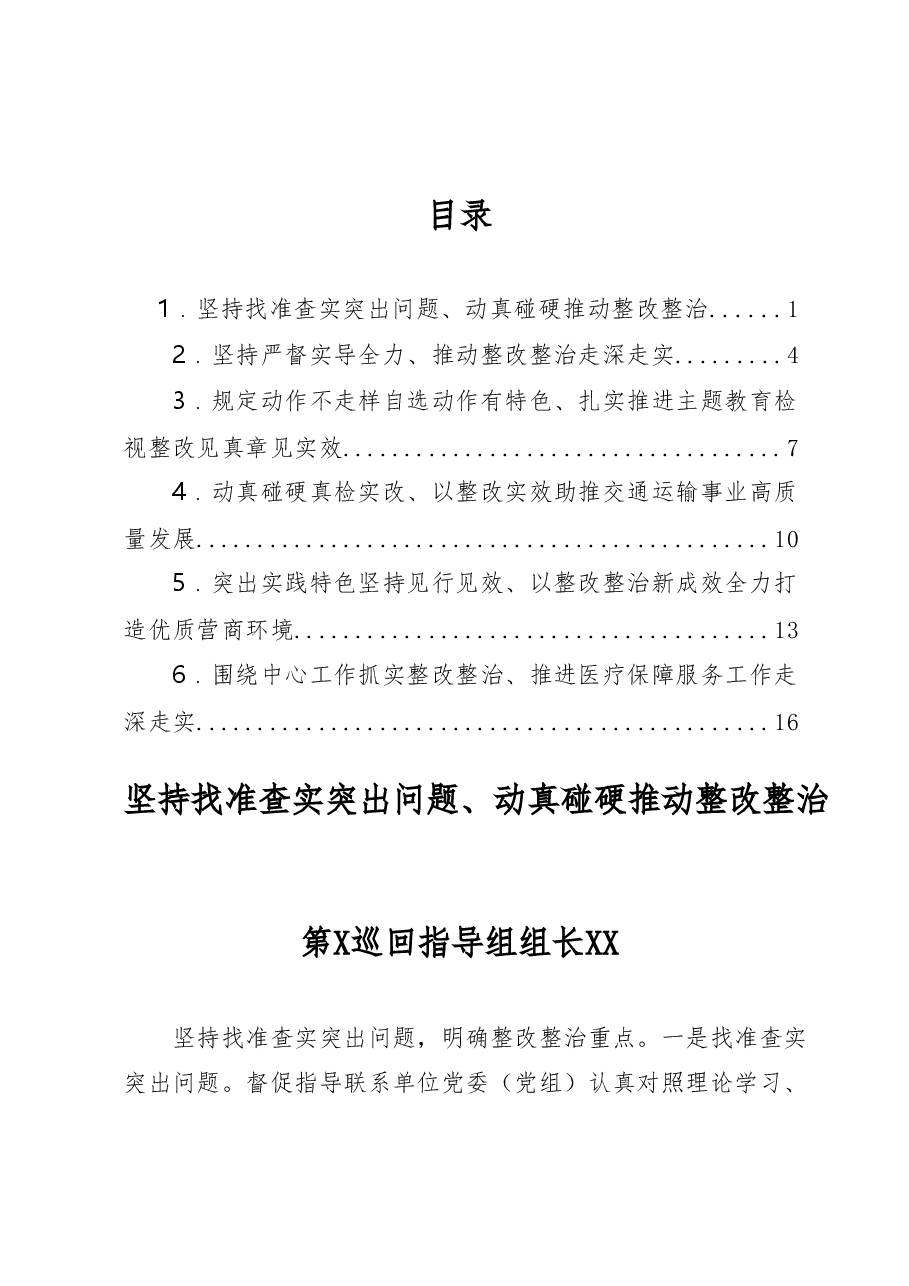 (6篇)在主题教育整改整治工作推进会上的交流发言汇编.docx,第1页预览