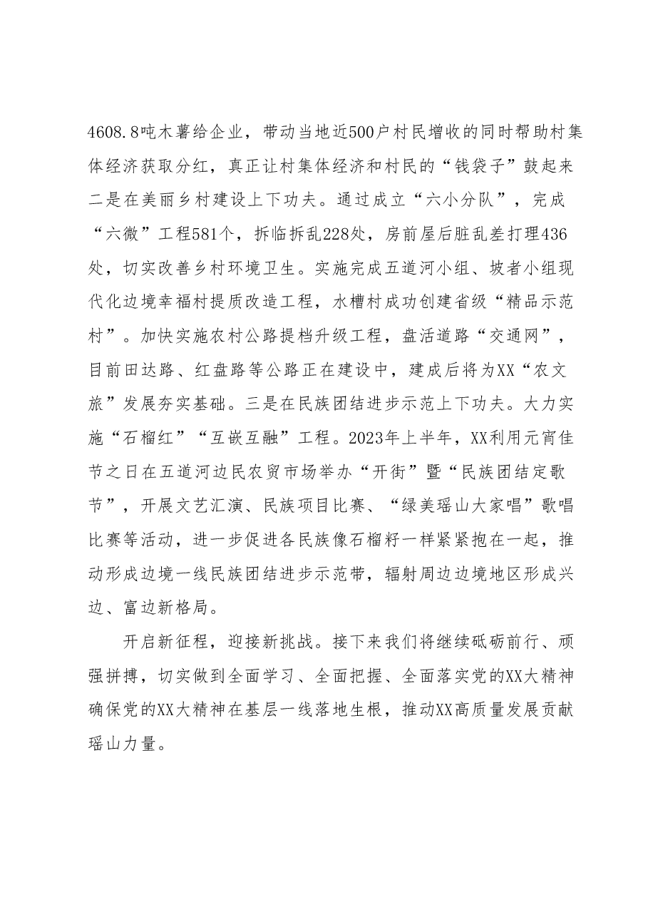 某边境县2023上半年度党建工作汇报材料.docx,第4页预览