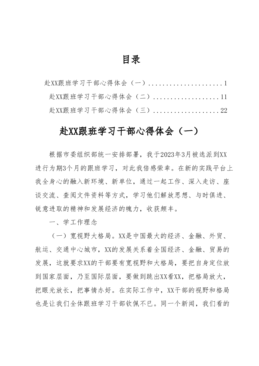 (3篇)赴XX跟班学习干部心得体会汇编.docx,第1页预览