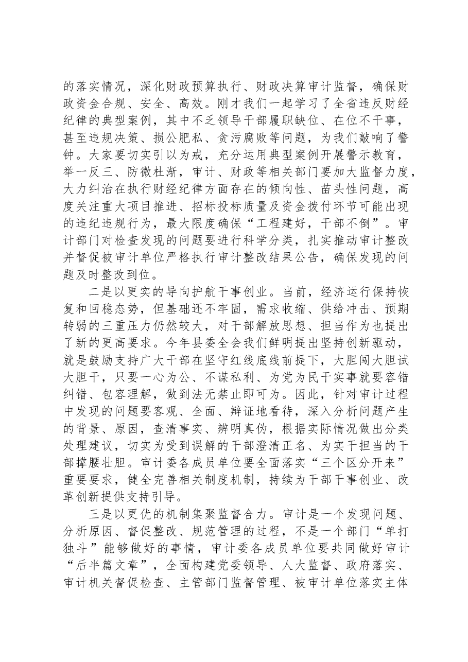 2023年在县委审计委员会会议上的讲话.docx,第2页预览