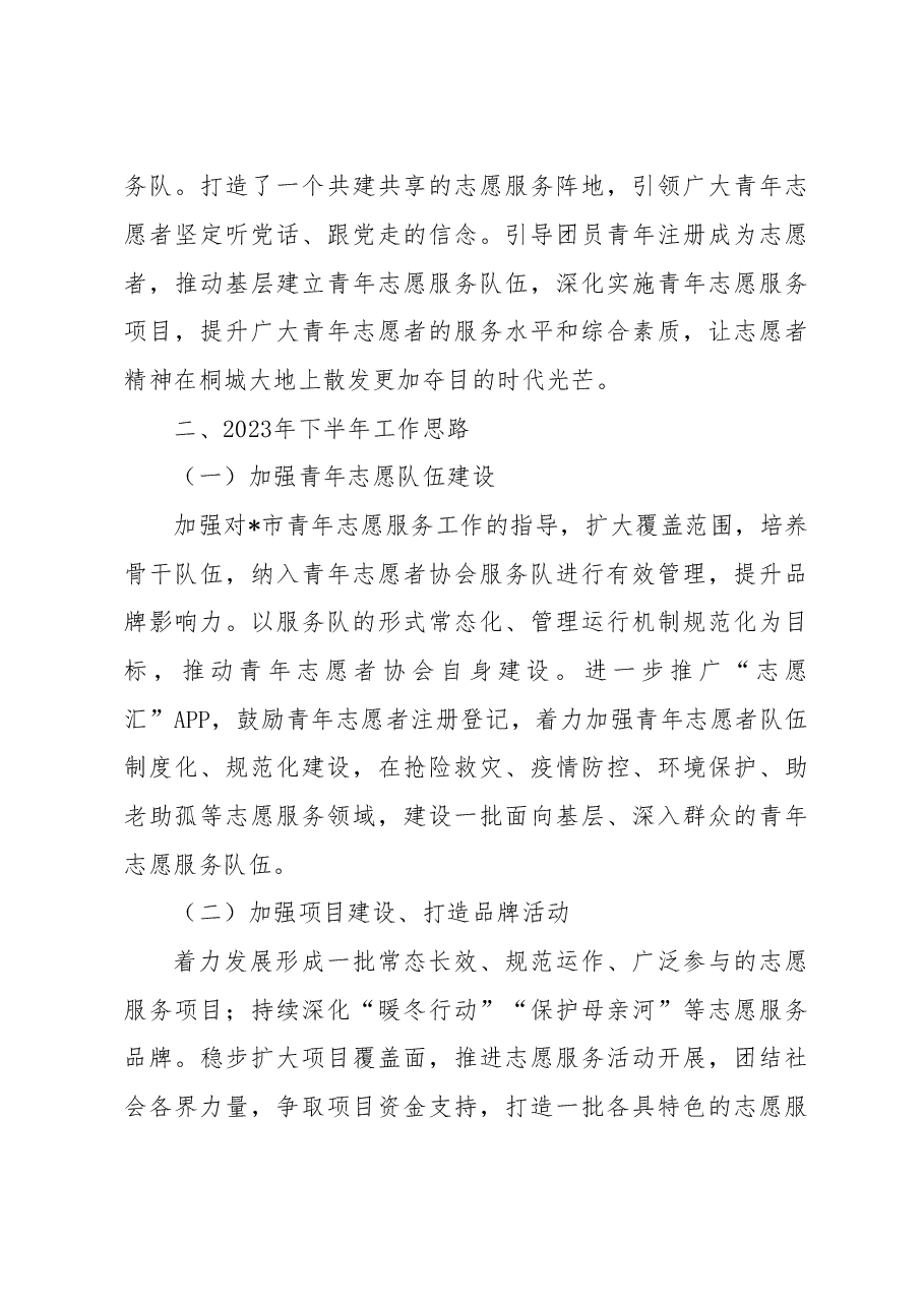 2023年团市委上半年志愿服务工作总结及下半年工作计划.doc,第3页预览