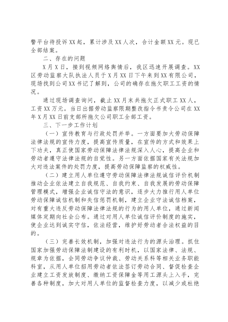 根治欠薪工作专题会议汇报的提纲.docx,第2页预览