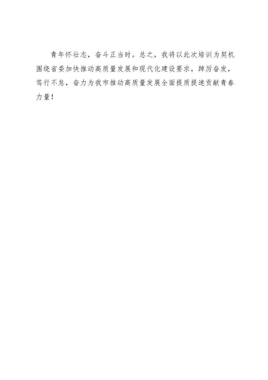 深学笃行悟思想 踔厉奋发再启航——在市委党校中青年领导干部培训班结业式上的发言.docx,第4页预览