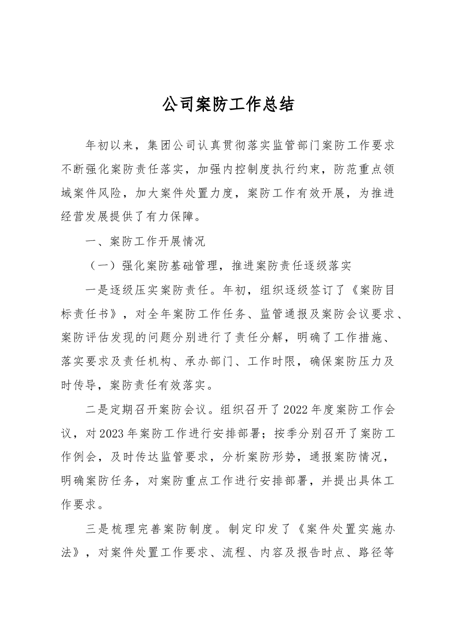 公司案防工作总结.docx,第1页预览