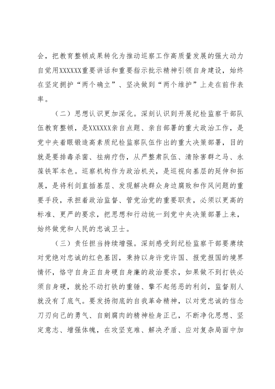 某市纪委常委纪检监察干部队伍教育整顿党性分析报告.docx,第2页预览
