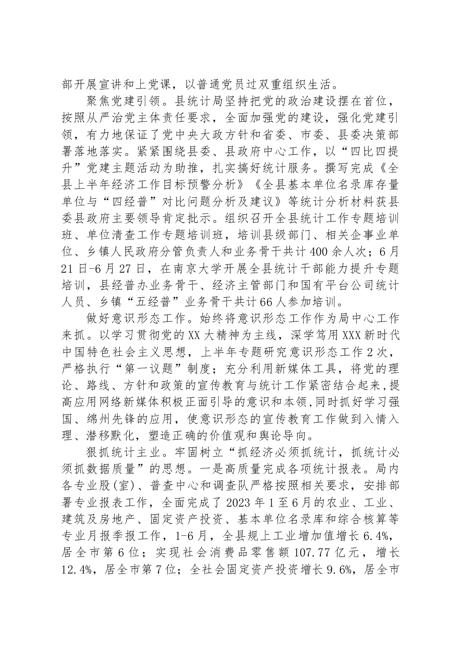 统计局关于2023年上半年工作总结和下半年计划的报告.docx,第2页预览