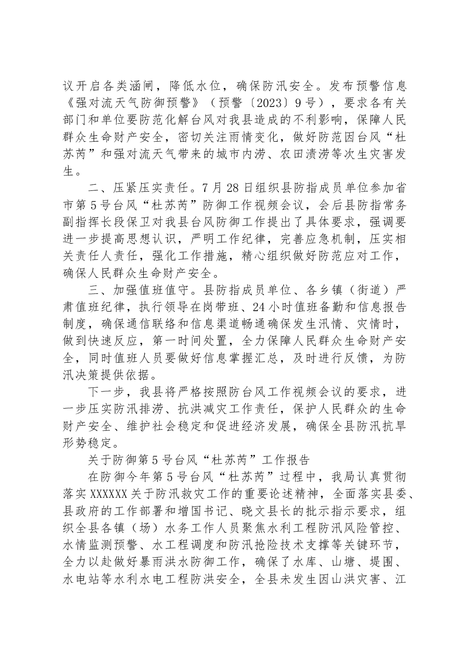 （10篇）关于防汛的工作报告汇编.docx，第3页预览