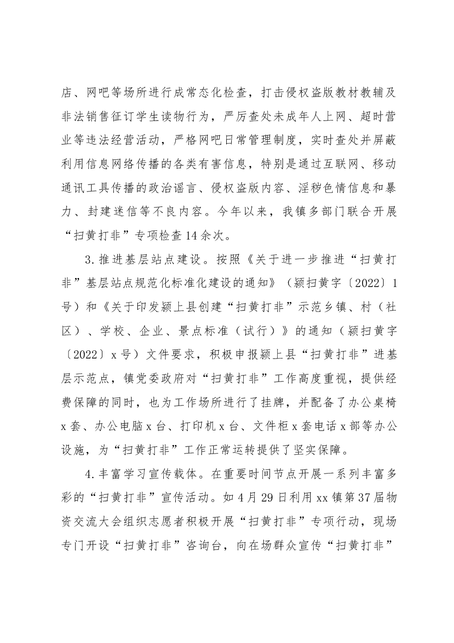 2023年上半年“扫黄打非”工作总结(镇乡).docx,第2页预览