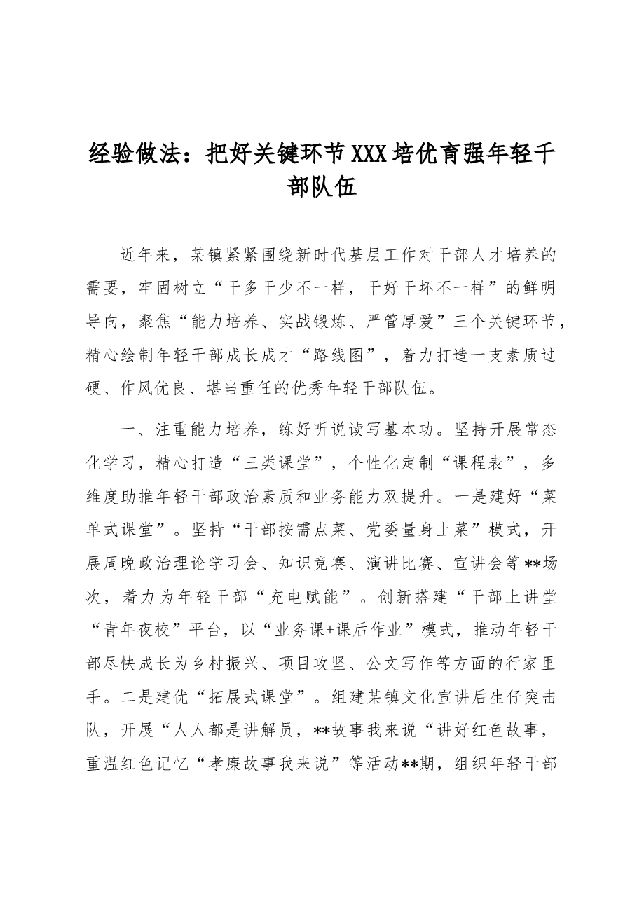 经验做法:把好关键环节 培优育强年轻千部队伍.docx,第1页预览